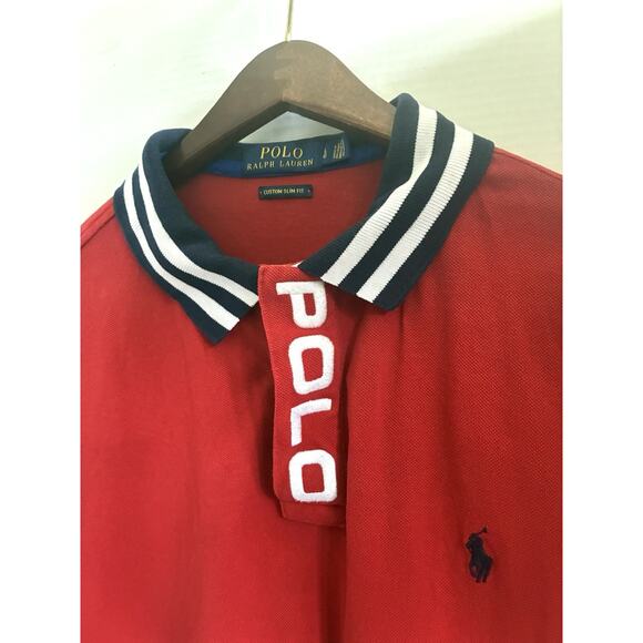 Polo Ralph Lauren Slim Fit Red Striped Mesh Polo (Men’s L) - Picture 5 of 12